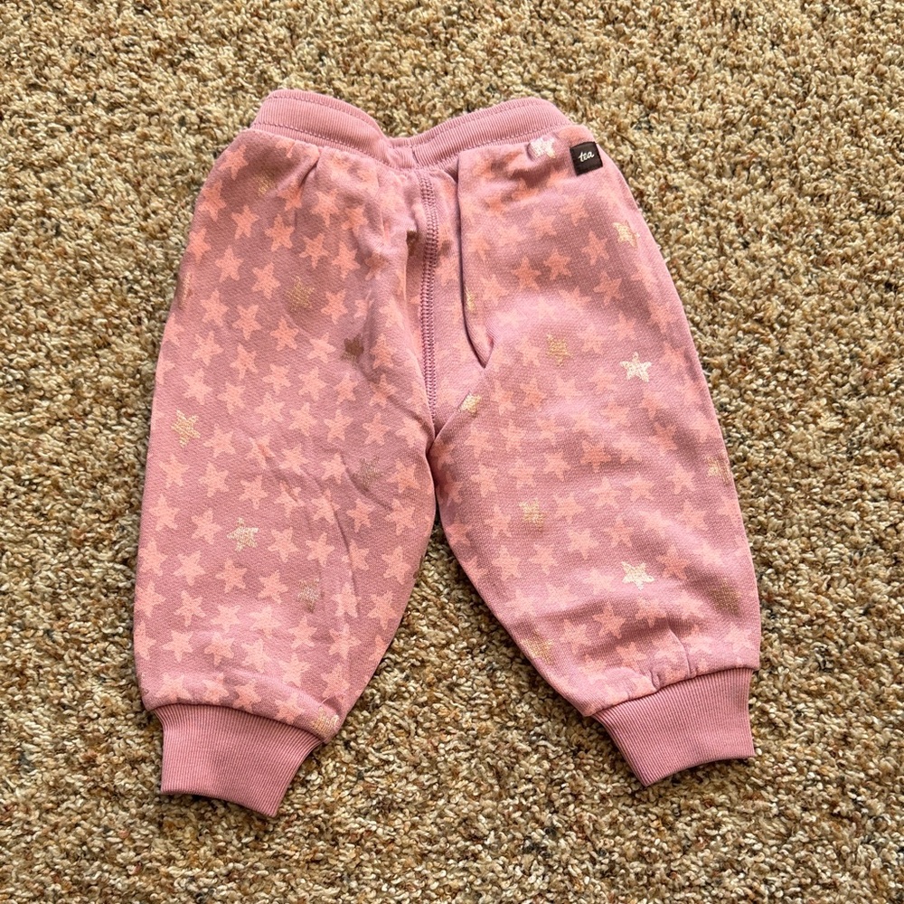 Tea Collection Pink Star Patterned Kids Joggers